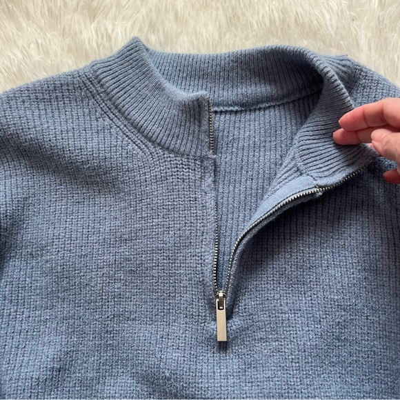 DAZY Men’s Half-Zip Knit Sweater Blue Mock Neck Pullover Size XL - Picture 6 of 12